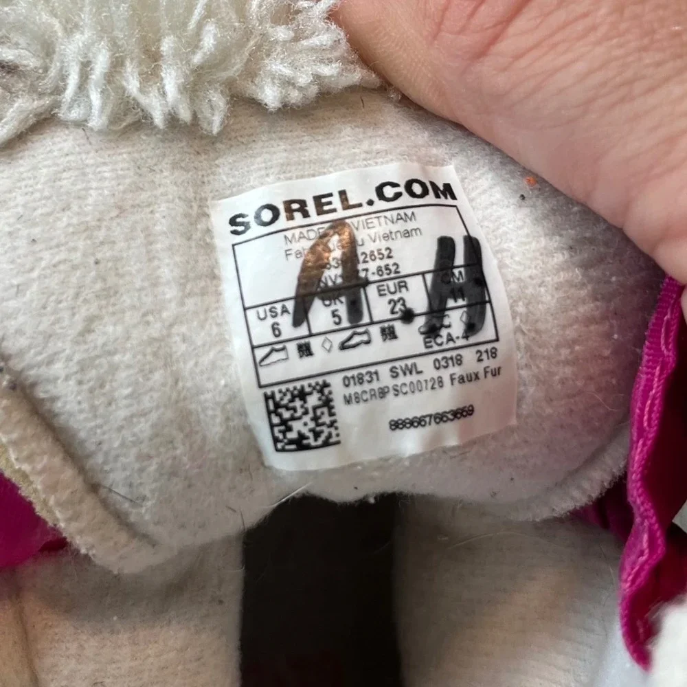 Sorel Snow Commander Toddler Girls Pink Black Winter Snow Boots Size 6